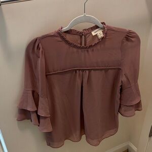a new day Dusty Rose Ruffle Sleeve Blouse
